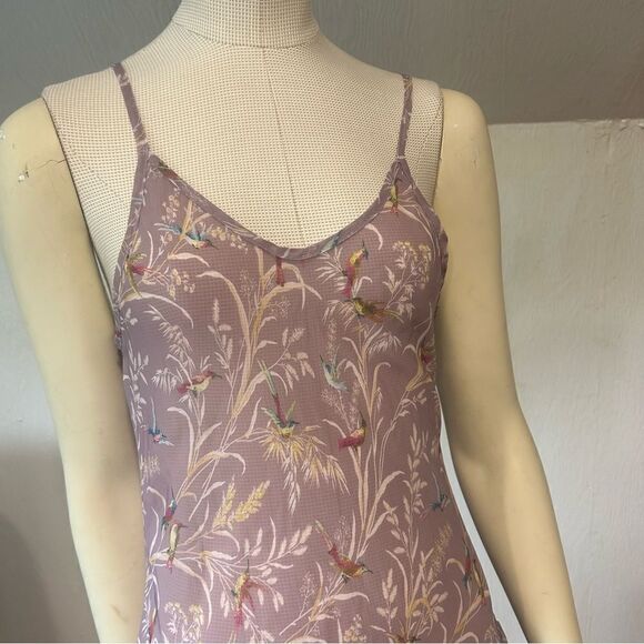 Coco La Rue Sheer Drop Waist Hummingbird Tank Dress - Picture 3 of 8